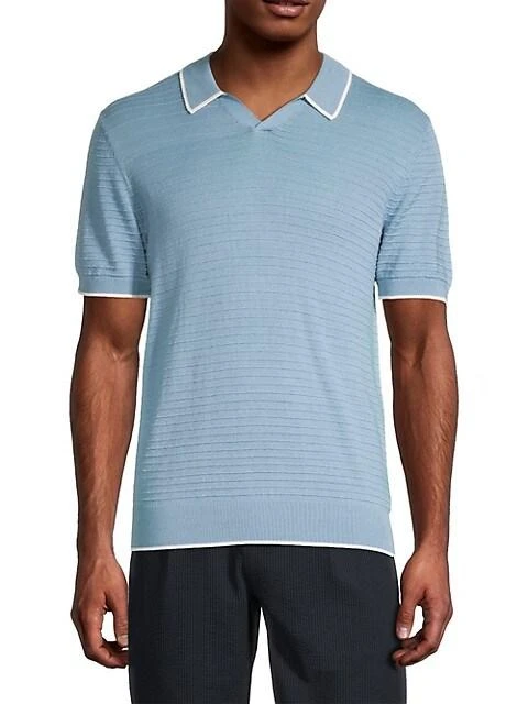 商品Ted Baker London|Durdle Textured Striped Knit Polo Shirt,价格¥335,第3张图片详细描述