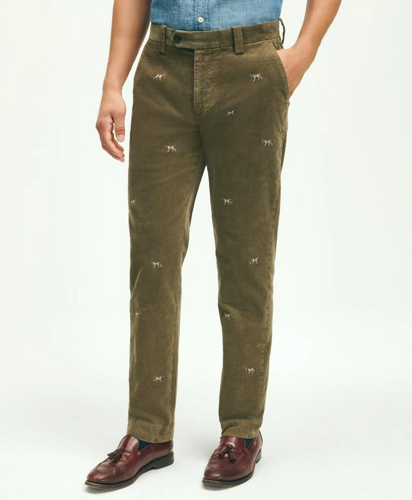 商品Brooks Brothers|Stretch Cotton Fine-Wale Corduroy Embroidered Pants,价格¥331,第1张图片