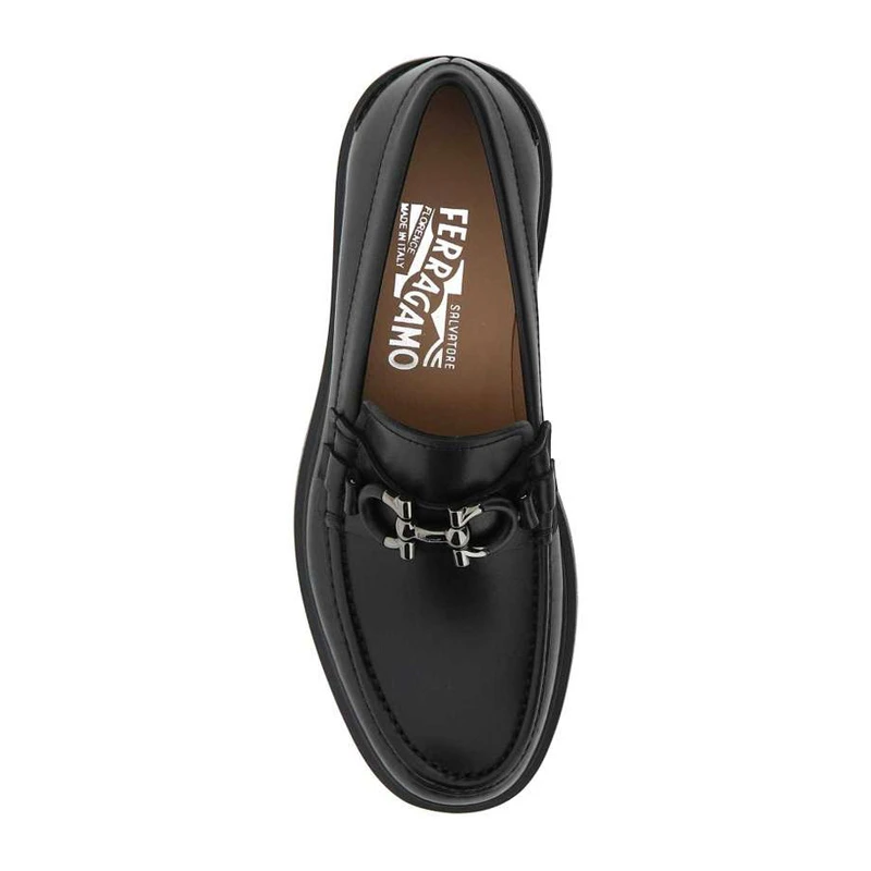 Salvatore Ferragamo 菲拉格慕 男士黑色小牛皮徽标乐福鞋 02-C499-735190 商品