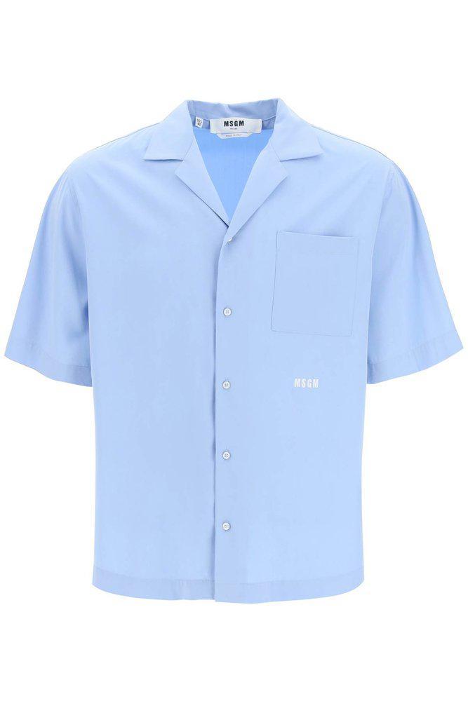 商品MSGM|MSGM Logo Embroidered Short Sleeved Shirt,价格¥1441,第1张图片