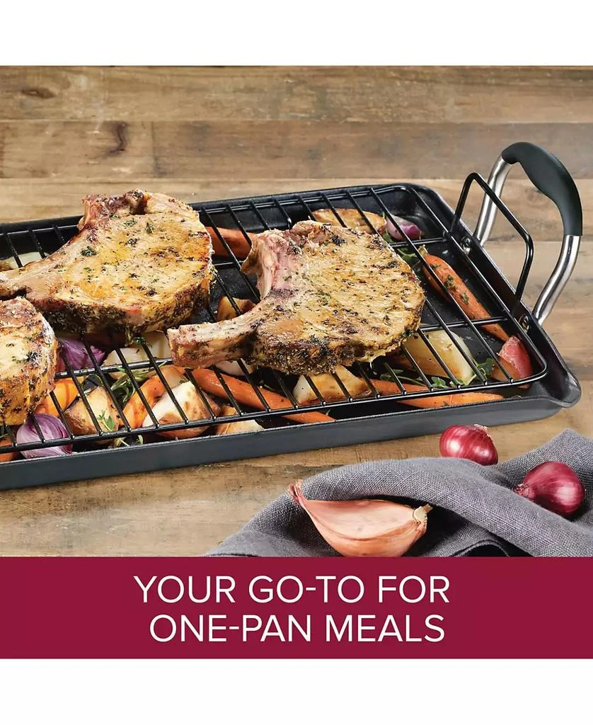商品Anolon|Advanced Home Hard-Anodized Nonstick Double Burner Griddle, 10" x 18",价格¥990,第2张图片详细描述