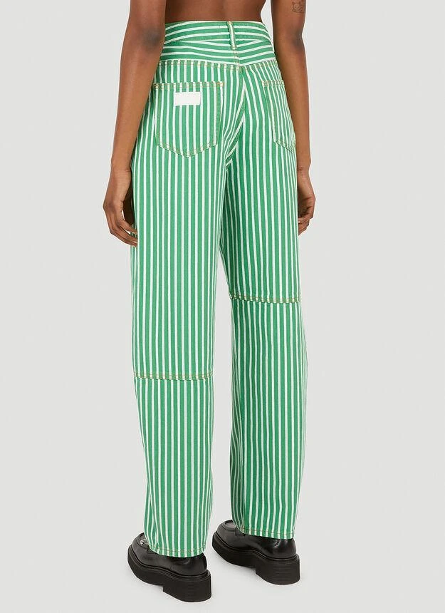 商品Ganni|Striped Pants in Green,价格¥2568,第4张图片详细描述