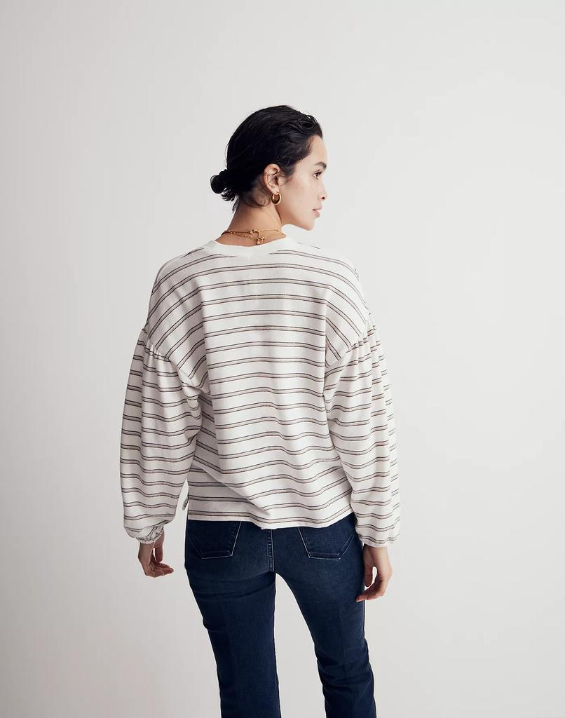 商品Madewell|Cotton Long-Sleeve Tee in Stripe,价格¥516,第5张图片详细描述