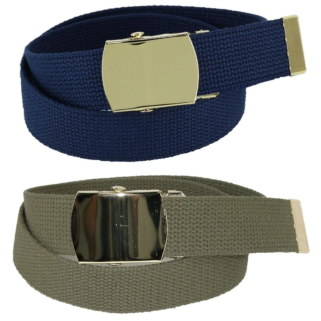 Kid's Cotton Belt with Brass Military Buckle (Pack of 2 Colors) 商品