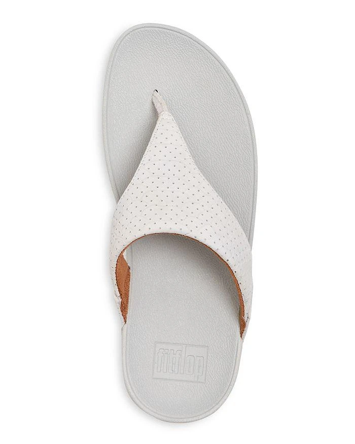 商品FitFlop|Women's Lulu Perforated Croc Embossed Thong Wedge Sandals,价格¥639,第3张图片详细描述