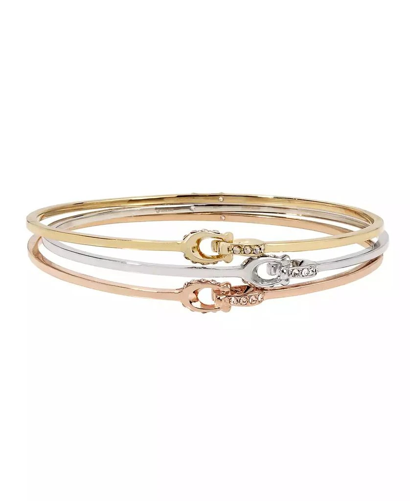 商品Coach|Interlocking Signature C Stone Bangle Bracelet Set,价格¥937,第1张图片