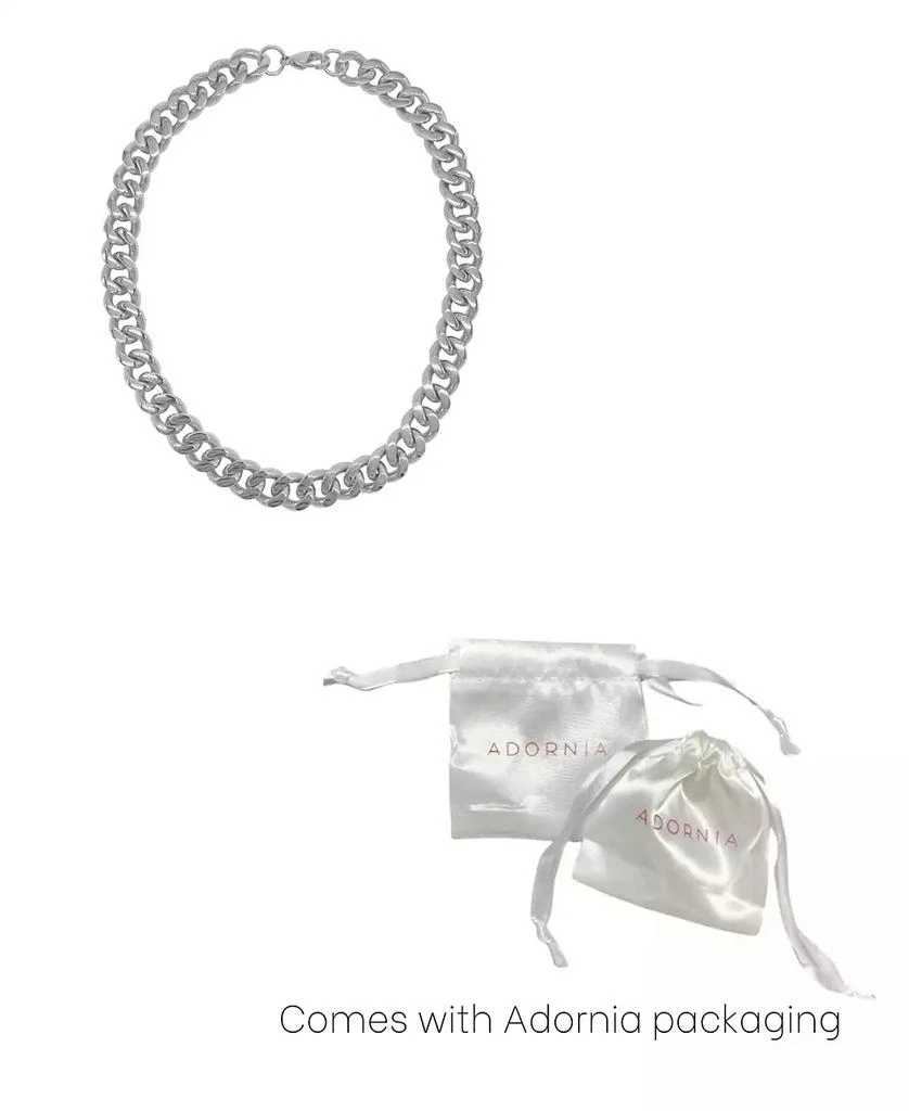 商品ADORNIA|Tarnish Resistant Silver Wide Curb Chain Necklace,价格¥256,第2张图片详细描述