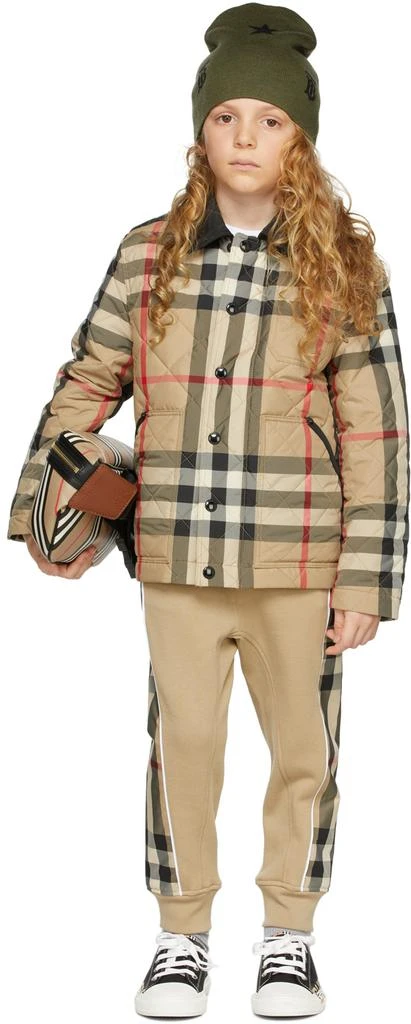商品Burberry|Kids Beige Check Quilted Jacket,价格¥4002,第1张图片