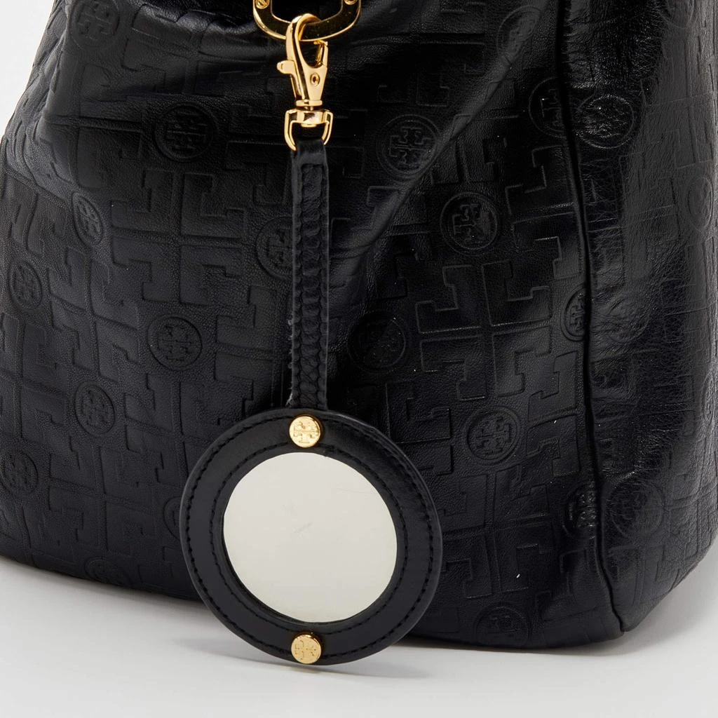 Tory Burch Black Logo Embossed Leather Dafina Tote 商品