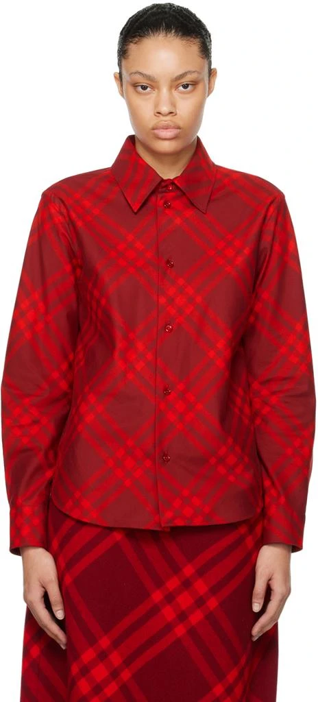商品Burberry|红色格纹衬衫,价格¥13633,第1张图片