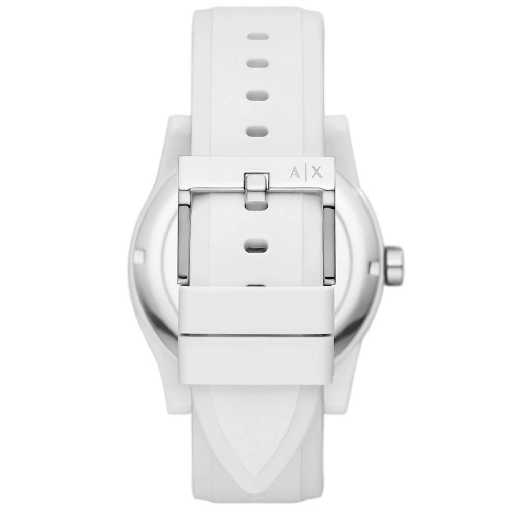 商品Armani Exchange|Women's Three-Hand White Silicone Strap Watch, 40mm,价格¥711,第3张图片详细描述