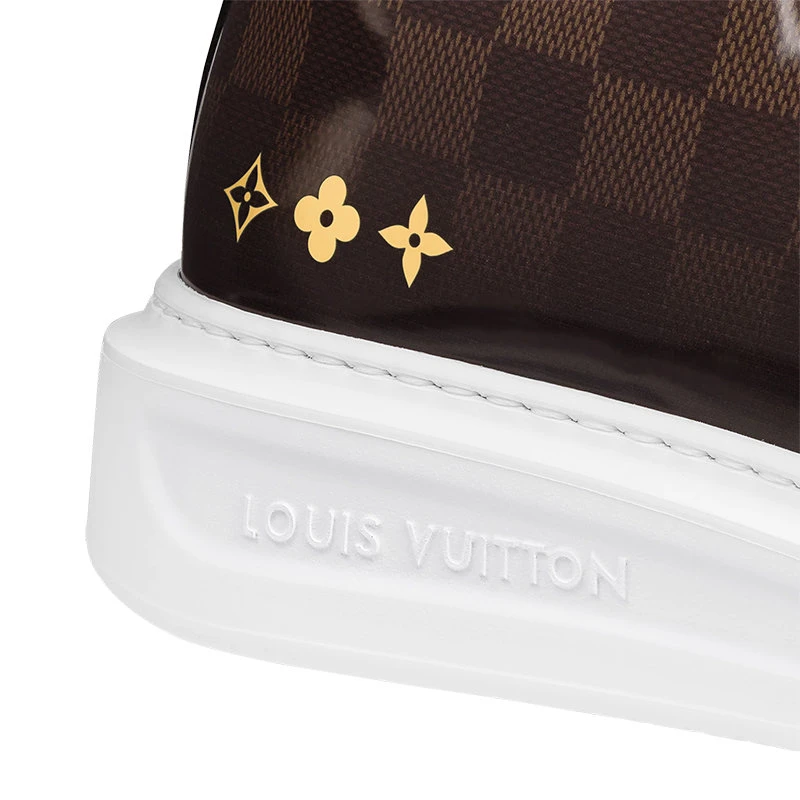 商品Louis Vuitton|预订款1个月LouisVuitton/路易威登22年早春新款BEVERLYHILLS系列男士檀木黑色/棕色小牛皮Damier格纹图案印花运动鞋帆布鞋1A5UF0,价格¥67014,第4张图片详细描述