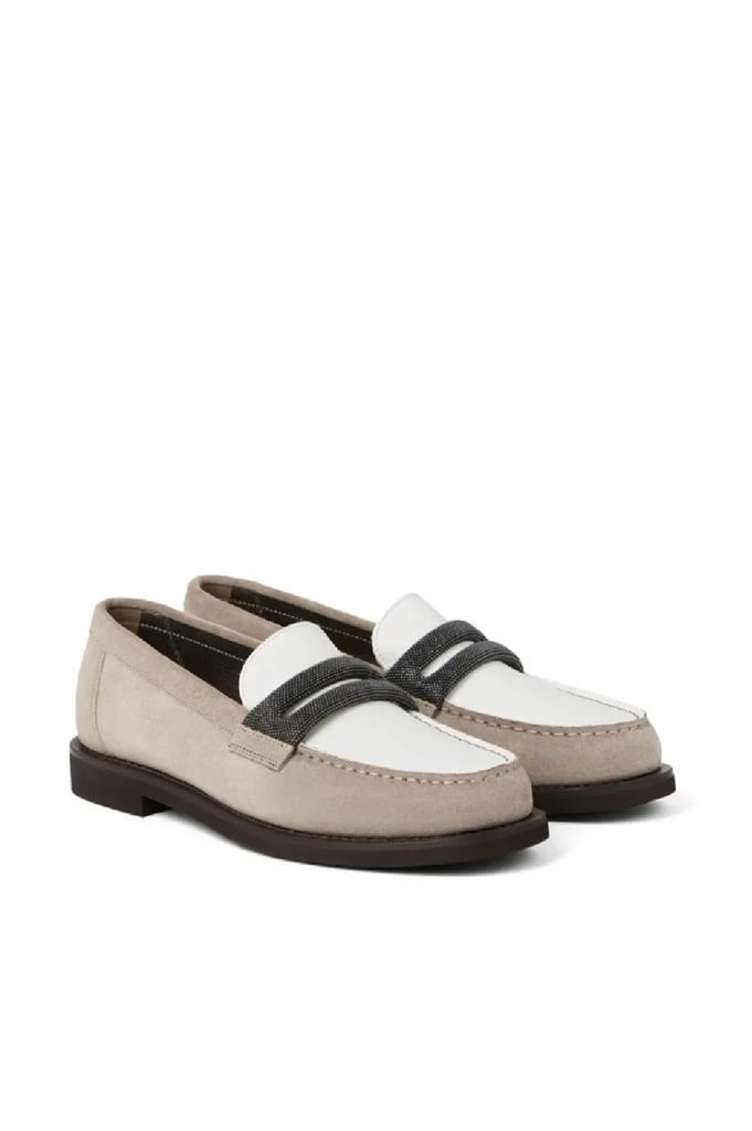 商品Brunello Cucinelli|Suede And Leather Loafers With Contrasting Band,价格¥7588,第2张图片详细描述