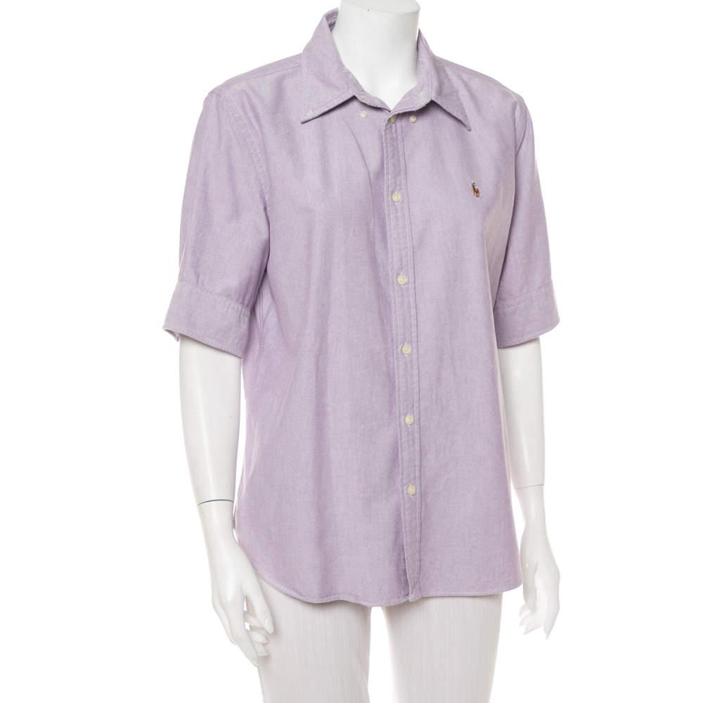 Ralph Lauren Purple Cotton Short Sleeve Button Front Shirt XL商品第2张图片规格展示