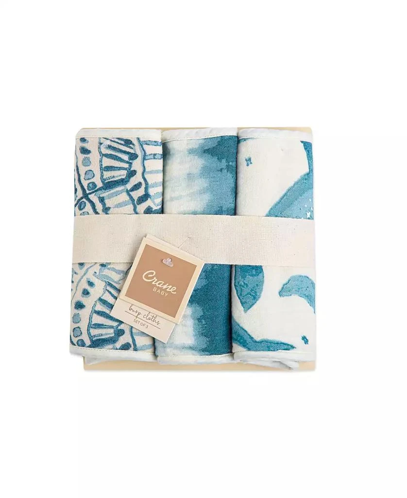 商品Crane Baby|Baby Boys Caspian Burp Cloths, Pack of 3,价格¥138,第2张图片详细描述