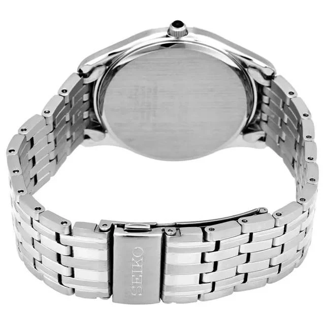 商品Seiko|Seiko Classic Quartz Silver Dial Stainless Steel Men's Watch SUR299,价格¥1234,第3张图片详细描述