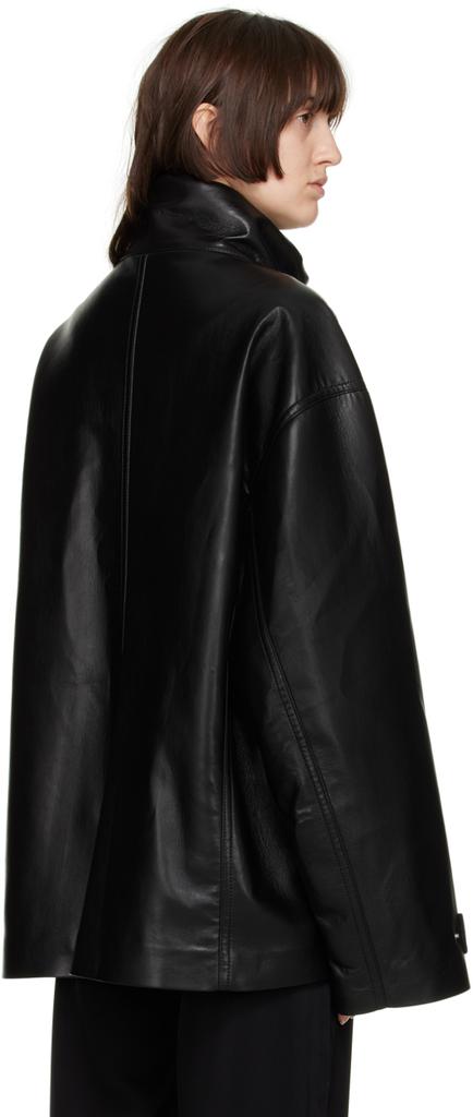 Black Elias Regenerated Leather Jacket商品第3张图片规格展示