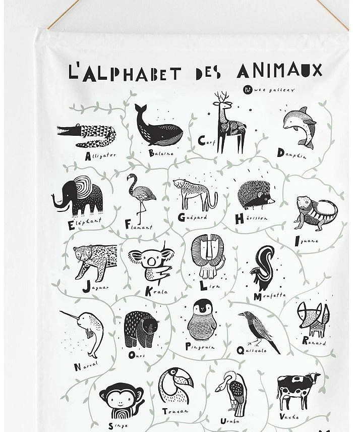 商品Wee Gallery|Animal Alphabet Printed Tapestry - French Edition - All Ages,价格¥398,第3张图片详细描述