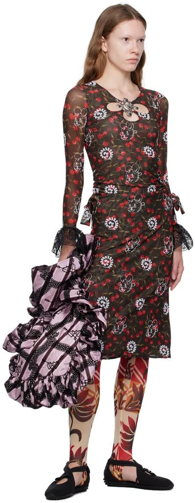 商品CHOPOVA LOWENA|Black Windsucker Cherry Midi Dress,价格¥2137,第4张图片详细描述