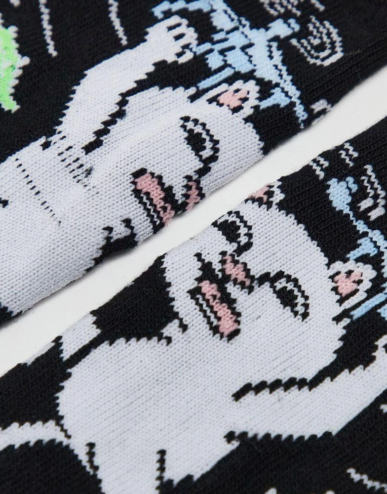 商品Rip N Dip|RIPNDIP bye bye socks in black with placement print,价格¥155,第4张图片详细描述