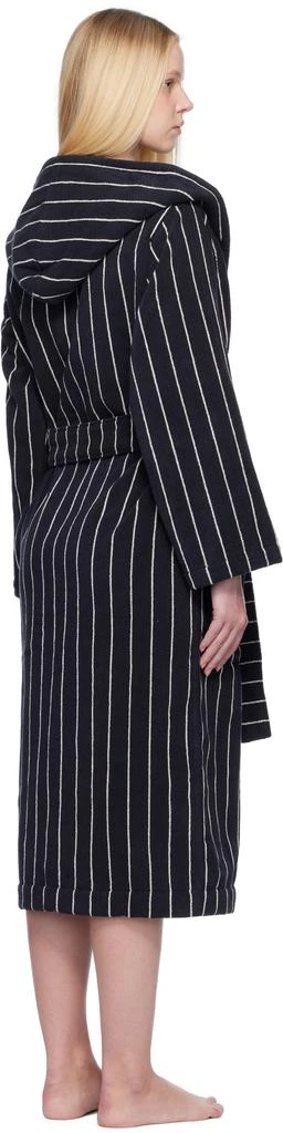 商品Tekla|Black & White Terry Hooded Bathrobe,价格¥1657,第3张图片详细描述