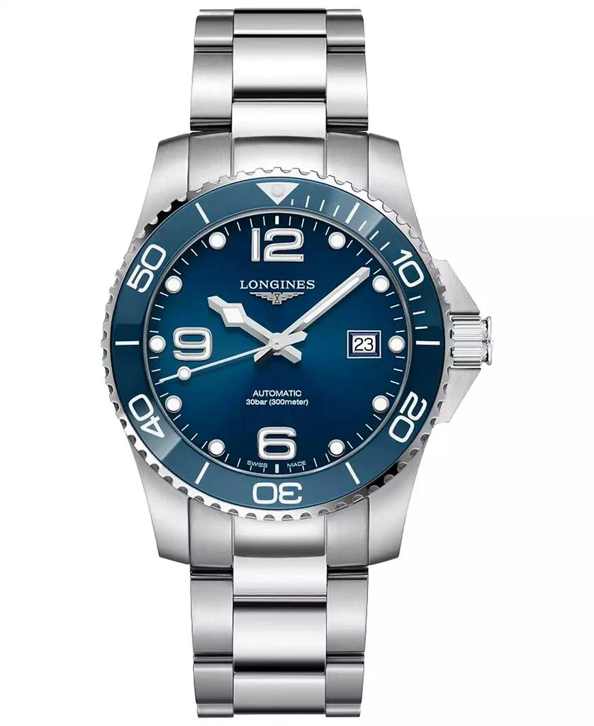 商品Longines|Men's Swiss Automatic HydroConquest Stainless Steel & Ceramic Diver Watch 41mm,价格¥13440,第1张图片