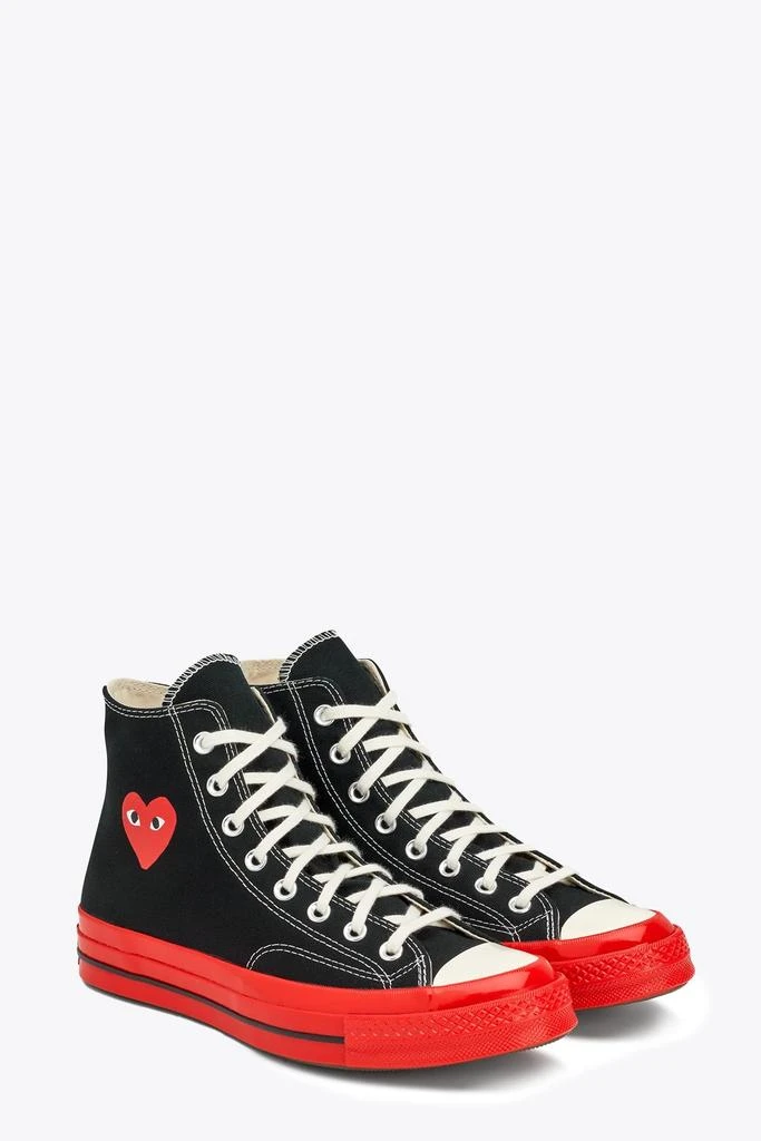 商品Comme des Garcons|Comme des Garçons Play Ct70 Hi Top Red Sole Black and red canvas high sneakers Cdg Play x Converse,价格¥1467,第2张图片详细描述