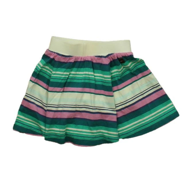 商品[二手商品] tea|Tea Girls Ivory | Green | Purple Stripe Skirt,价格¥199,第1张图片