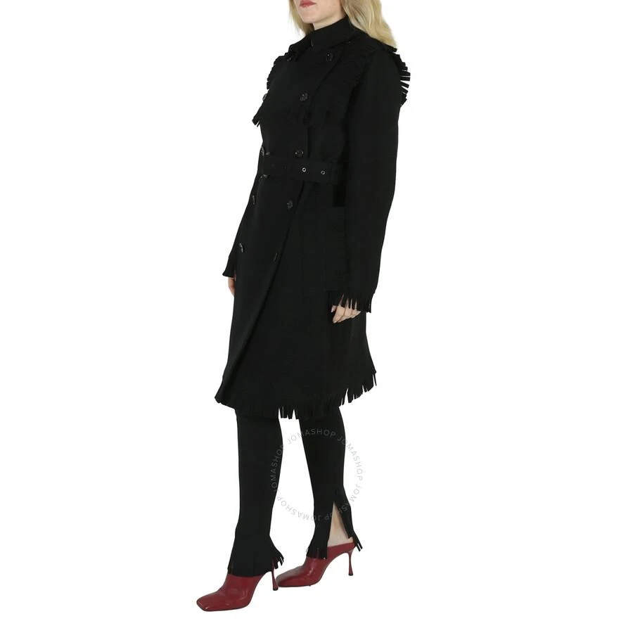 商品Burberry|Black Fringed Cashmere-Blend Trench Coat,价格¥6606,第3张图片详细描述