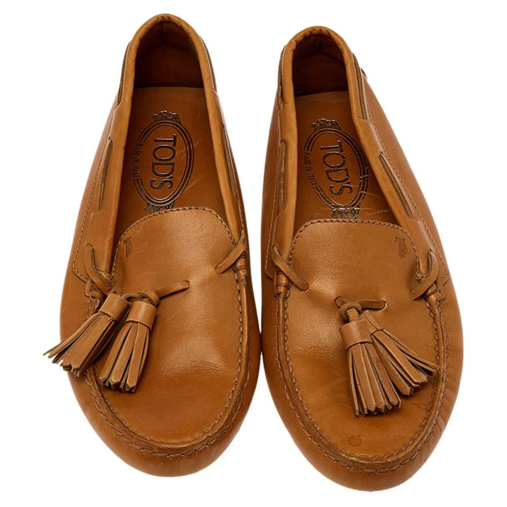 商品[二手商品] Tod's|Tod's Brown Leather Slip on Loafers Size 37,价格¥1649,第3张图片详细描述