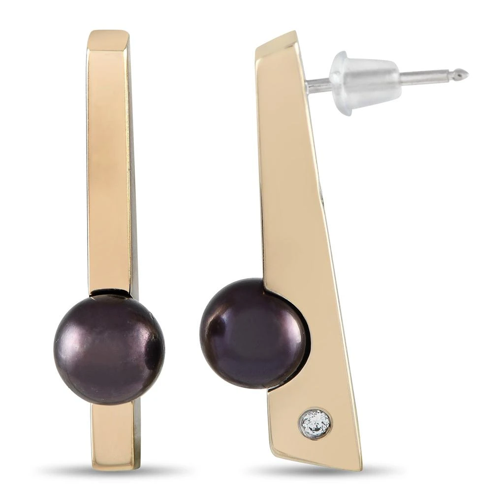 商品[二手商品] Movado|18K Yellow Gold 0.05ct Diamond and Pearl Earrings MO03-121823,价格¥4439,第2张图片详细描述