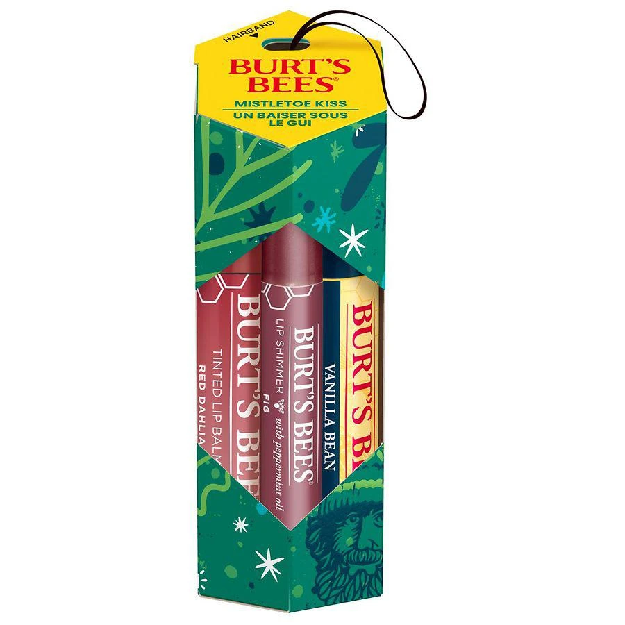 商品Burt's Bees|Mistletoe Kiss Red Collection Gift Set, Lip Balm/Shimmer/Tinted,价格¥101,第1张图片