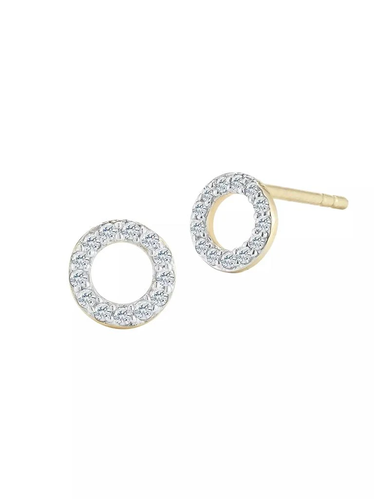 商品MATEO|14K Yellow Gold & Diamond Mini Circle Stud Earring,价格¥4094,第1张图片