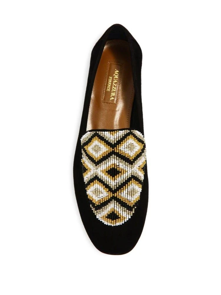 商品Aquazzura|Masai Beaded Suede Loafers,价格¥2412,第4张图片详细描述