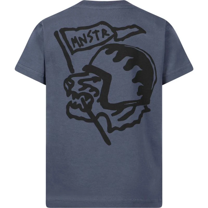 商品Munster|Tiger flag print t shirt in denim blue,价格¥235,第2张图片详细描述