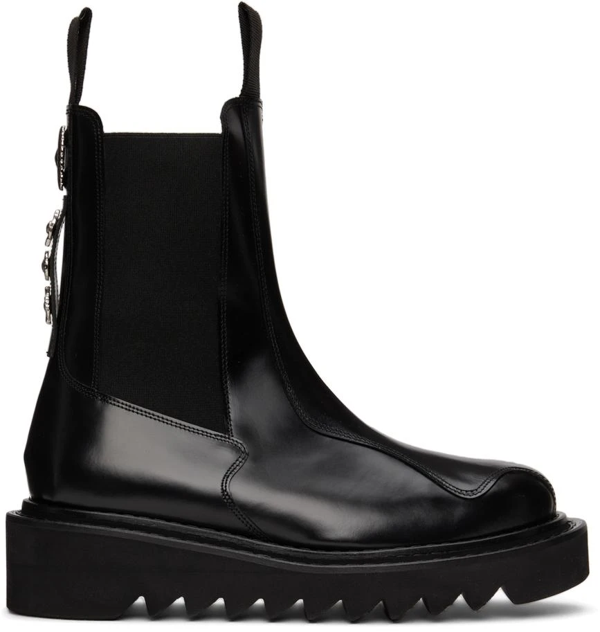 商品Toga Pulla|Black Leather Thick Sole Chelsea Boots,价格¥1480,第1张图片