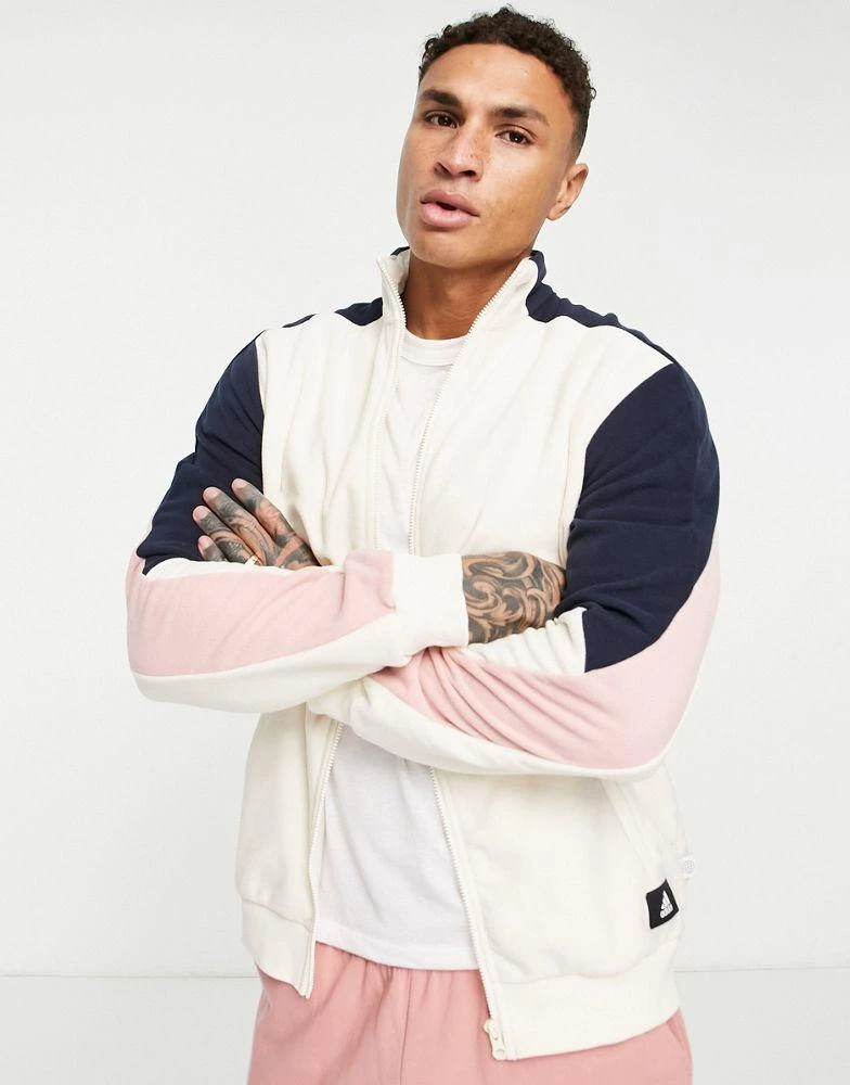 商品Adidas|adidas Sportswear Well Being Polar Fleece full zip sweat in cream,价格¥299,第1张图片