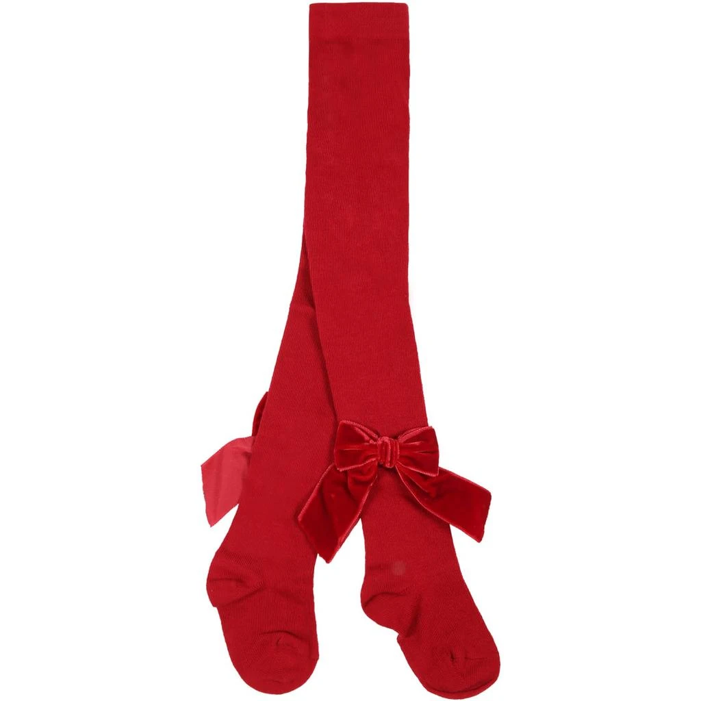 商品Story Loris|Red Tights For Girl With Velvet Bows,价格¥733,第1张图片
