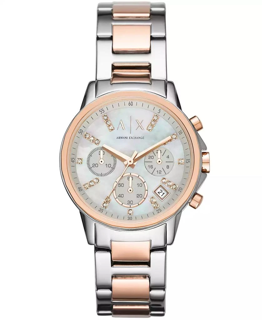 商品Armani Exchange|Women's Chronograph Two-Tone Stainless Steel Watch 36mm,价格¥1571,第1张图片