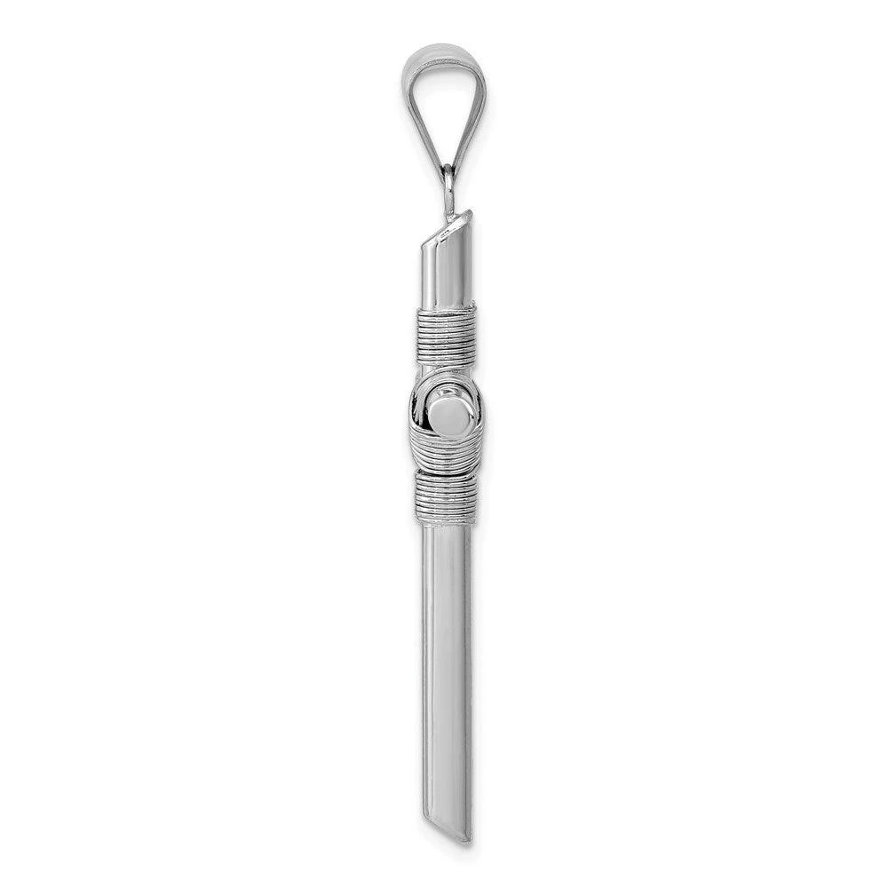 商品Diamond2Deal|14K White Gold Center Wrap Tube Cross Pendant,价格¥2838,第2张图片详细描述