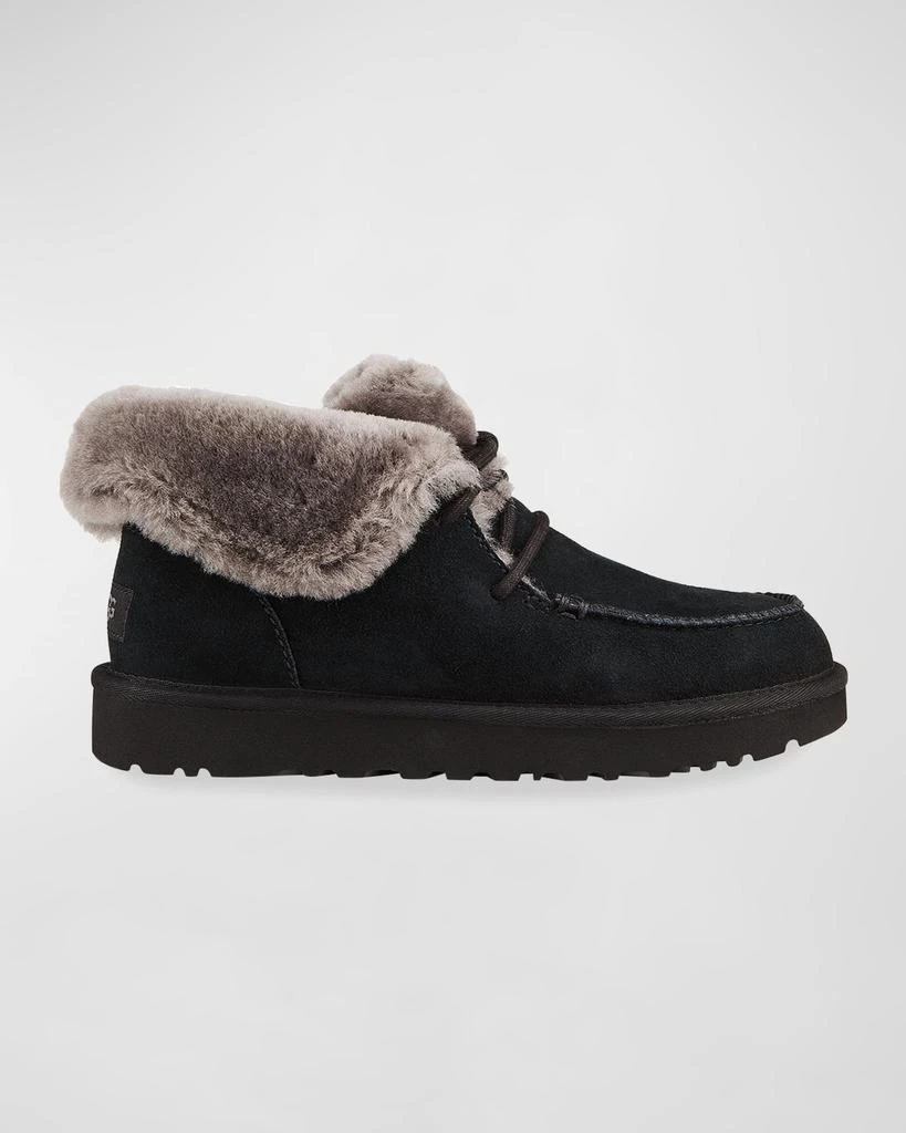 商品UGG|Diara Suede Lace-Up Booties w/ Shearling Cuff,价格¥526,第1张图片
