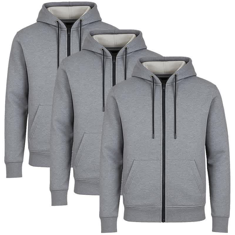 Men's Lined Full-Zip Hoodie, 3-Pack image 2
