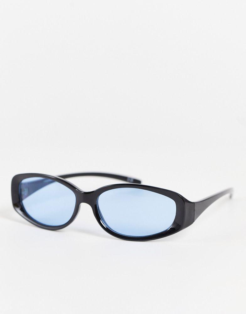 ASOS DESIGN Y2k runner sunglasses in black and blue - MBLUE商品第1张图片规格展示
