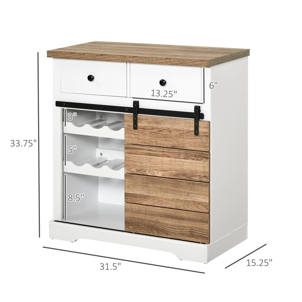 商品Streamdale Furniture|Streamdale Farmhouse Coffee Bar Cabinet,价格¥1784,第5张图片详细描述