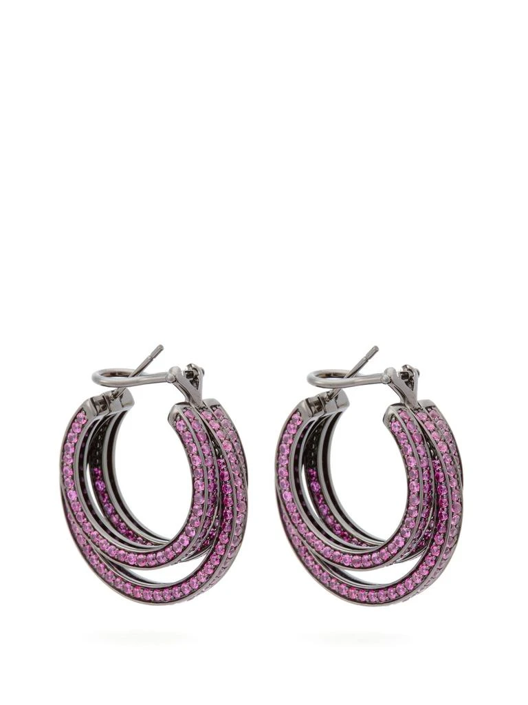 商品Lynn Ban|Sonic sapphire & rhodium triple-hoop earrings,价格¥14579,第4张图片详细描述