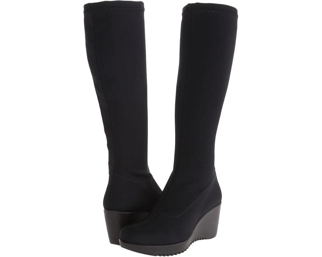 Gaetana Damenstiefel, schwarz, Keilabsatz, kniehoch, VER1069 image 2