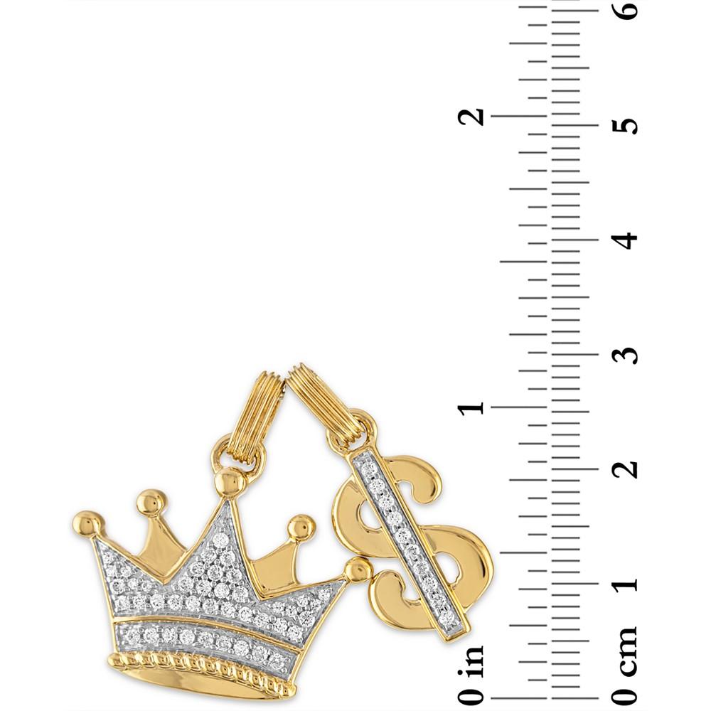 2-Pc. Set Cubic Zirconia Crown and Dollar Sign Pendants in 14k Gold-Plated Sterling Silver, Created for Macy's商品第4张图片规格展示