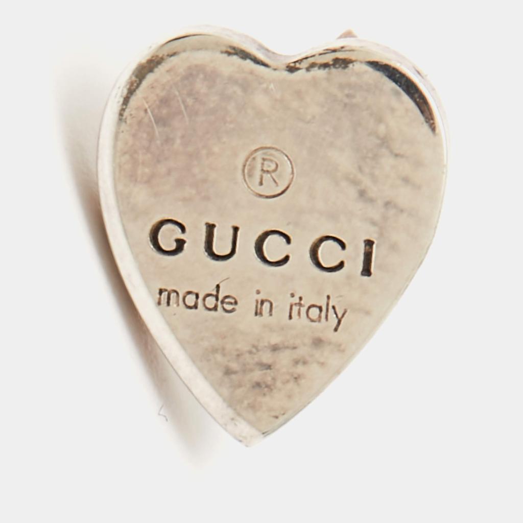 Gucci Sterling Silver Heart Stud Earrings商品第4张图片规格展示