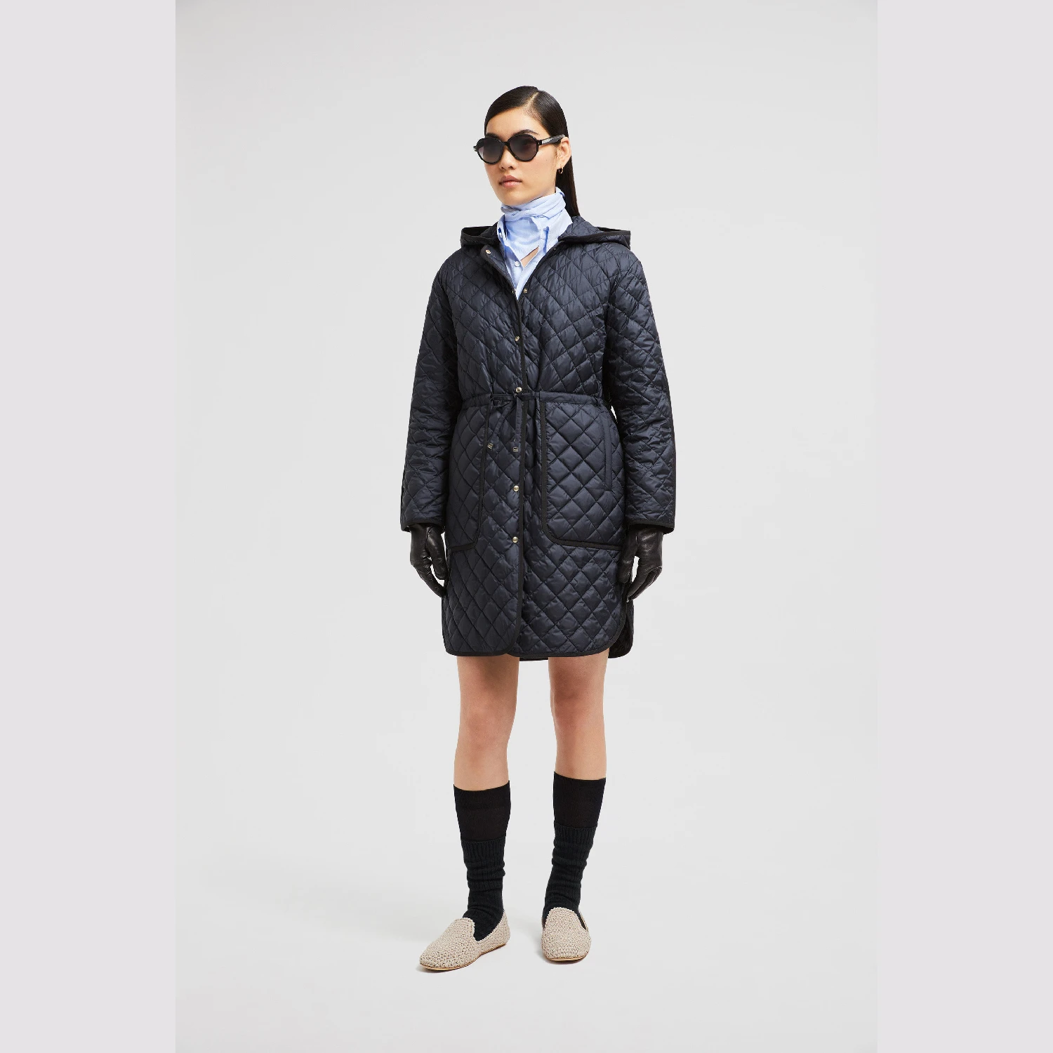 【预售】 MONCLER 盟可睐 25秋冬 女士 羽绒服 Etelan Hooded Diamond-Quilted Long Down Jacket K10931C0000454AQE779  商品