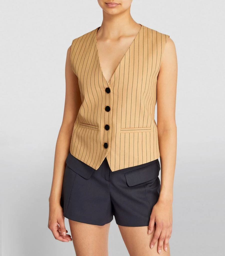 商品Maje|Cotton-Linen Pinstripe Waistcoat,价格¥1052,第3张图片详细描述